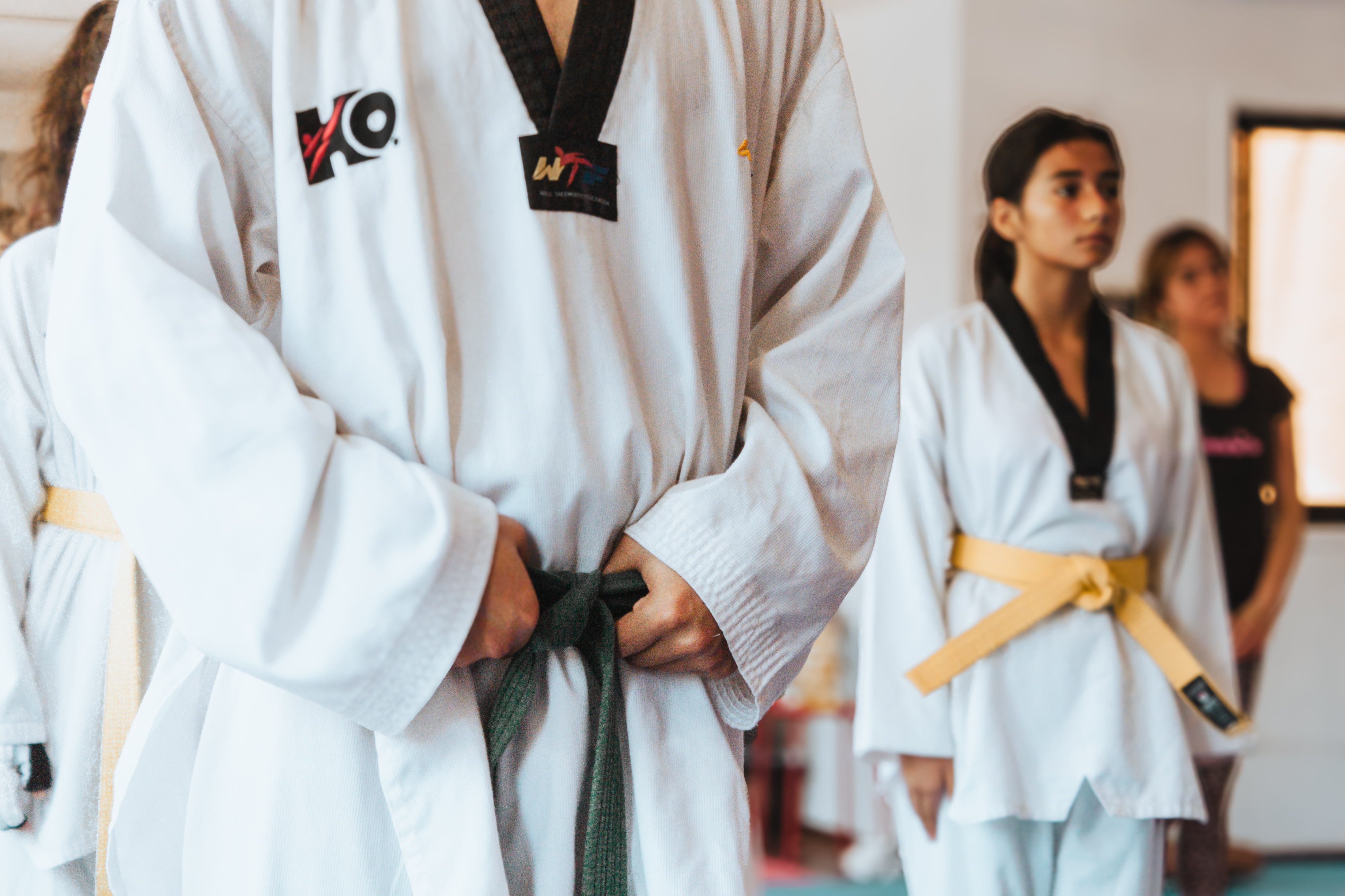Deportista de Taekwondo en competencia